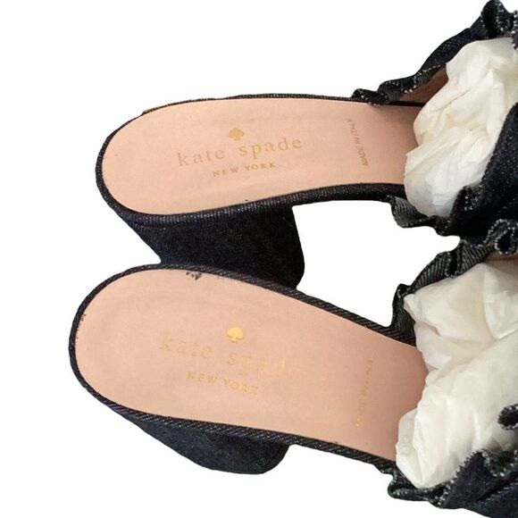 KATE SPADE DEMMI BLUE INDIGO DENIM SANDAL SHOES WITH BOX SIZE 8M - Picture 7 of 11